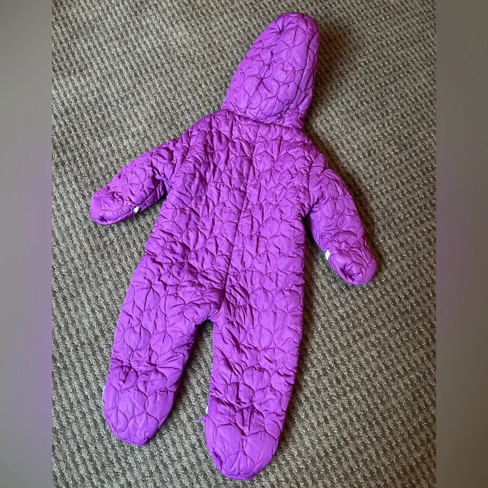 💜Rugged Bear Bunting / Snowsuit Quilted PolyesterZip Baby Size 12 Months GUC💜 - Picture 4 of 9